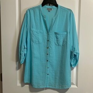 JM Collection Turquoise Blouse